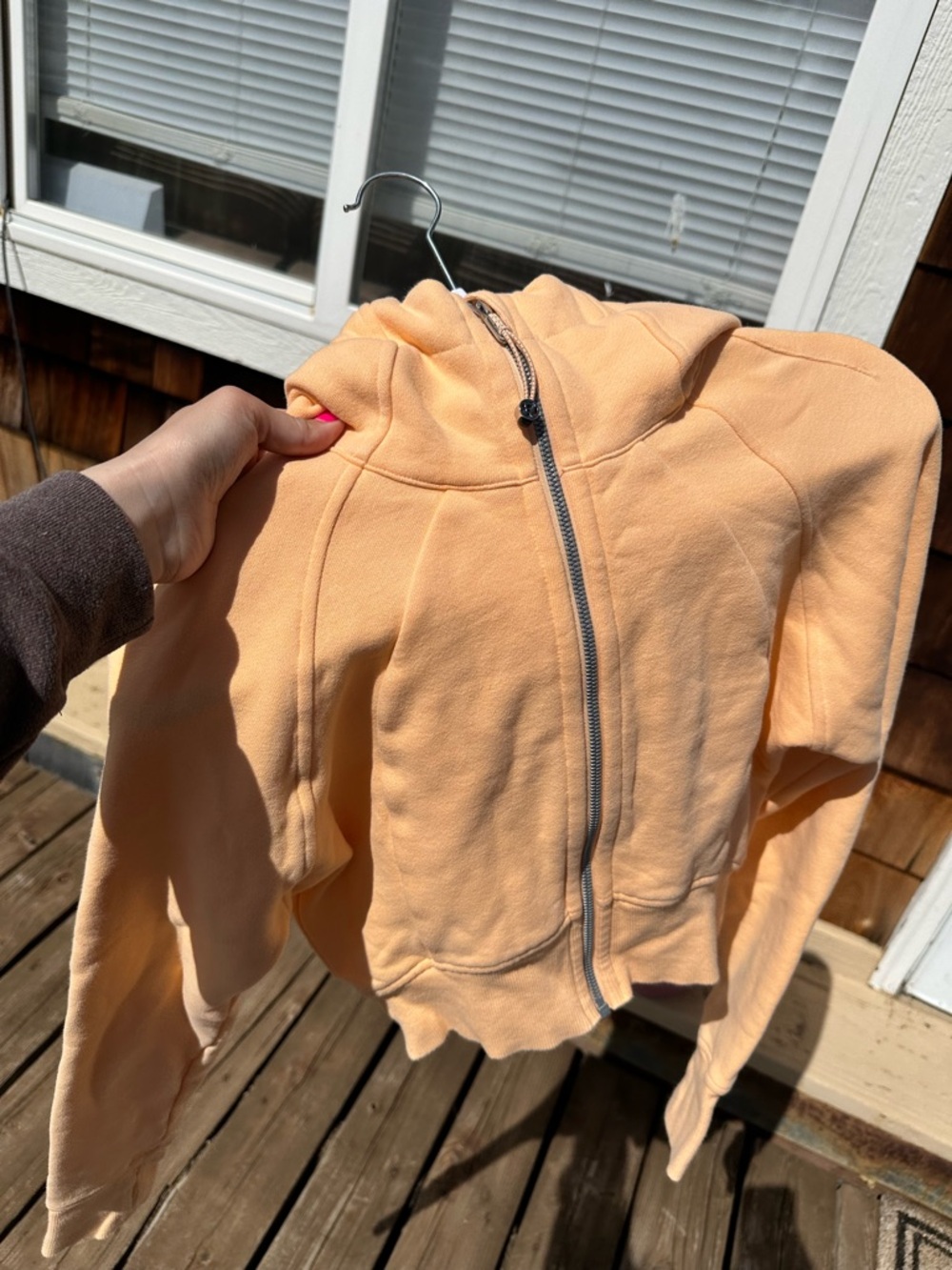 Peach coral Lululemon cropped scuba jacket - Picture 2 of 5